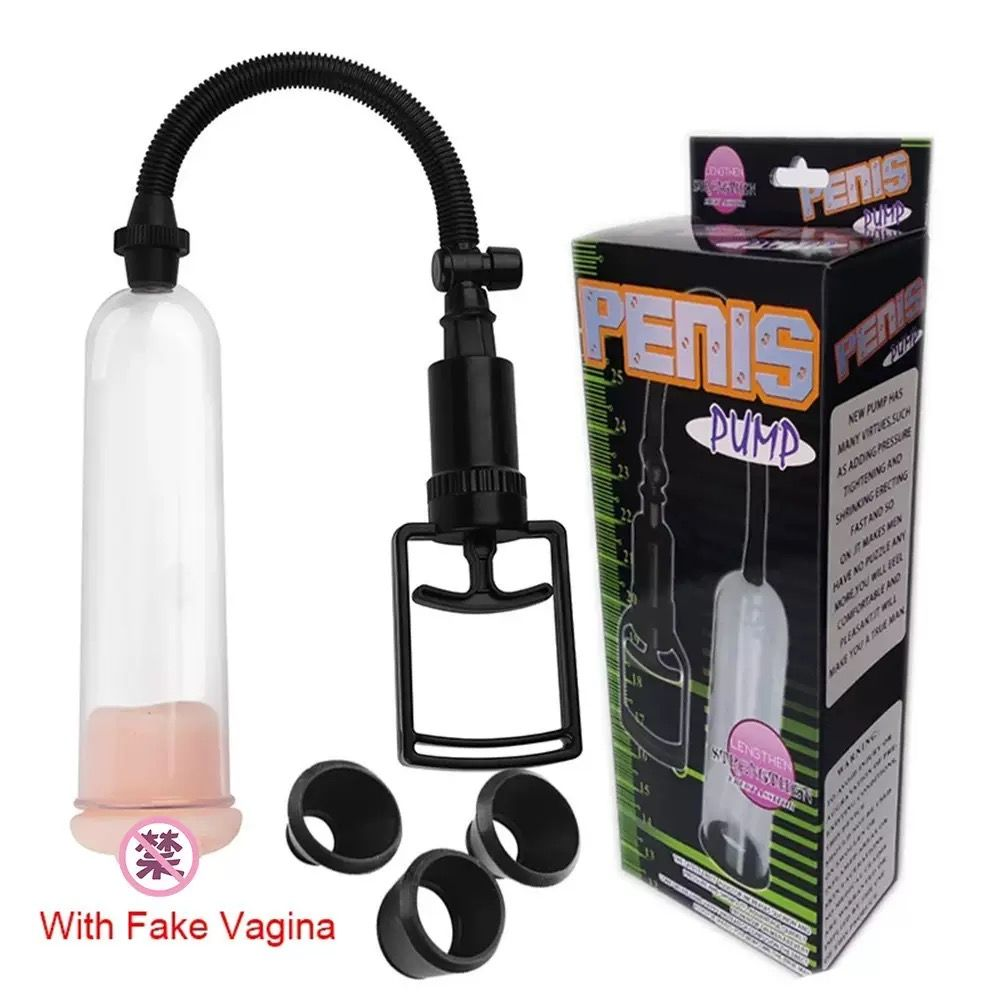 Adult Manual Vacuum Massage Pump Kit – Clear Cylinder, 3 Seal Rings & Soft-Touch Sleeve