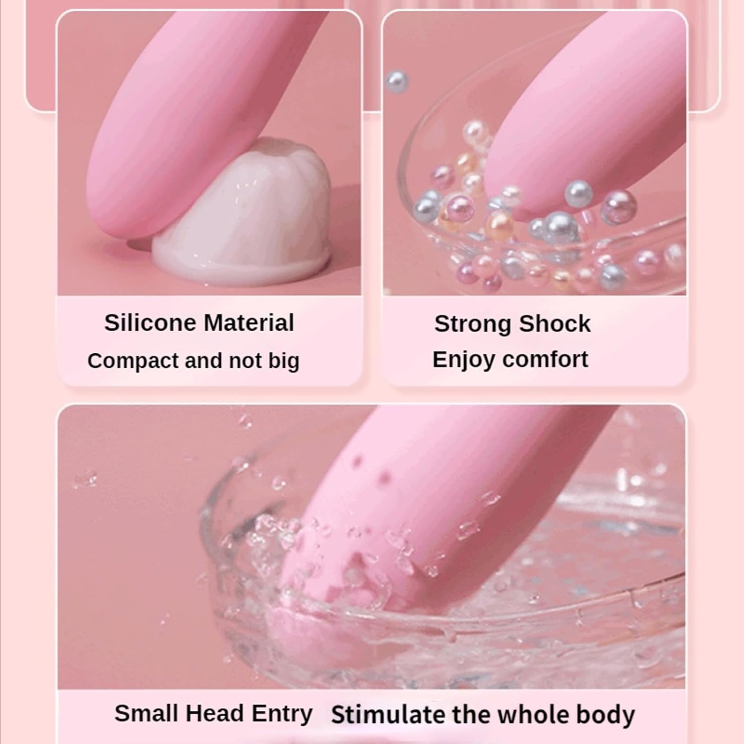 Dual-Ended 10-Mode Quiet Waterproof Vibrating Massager – Soft Rounded Head, Two-Button Control & Ergonomic Handle