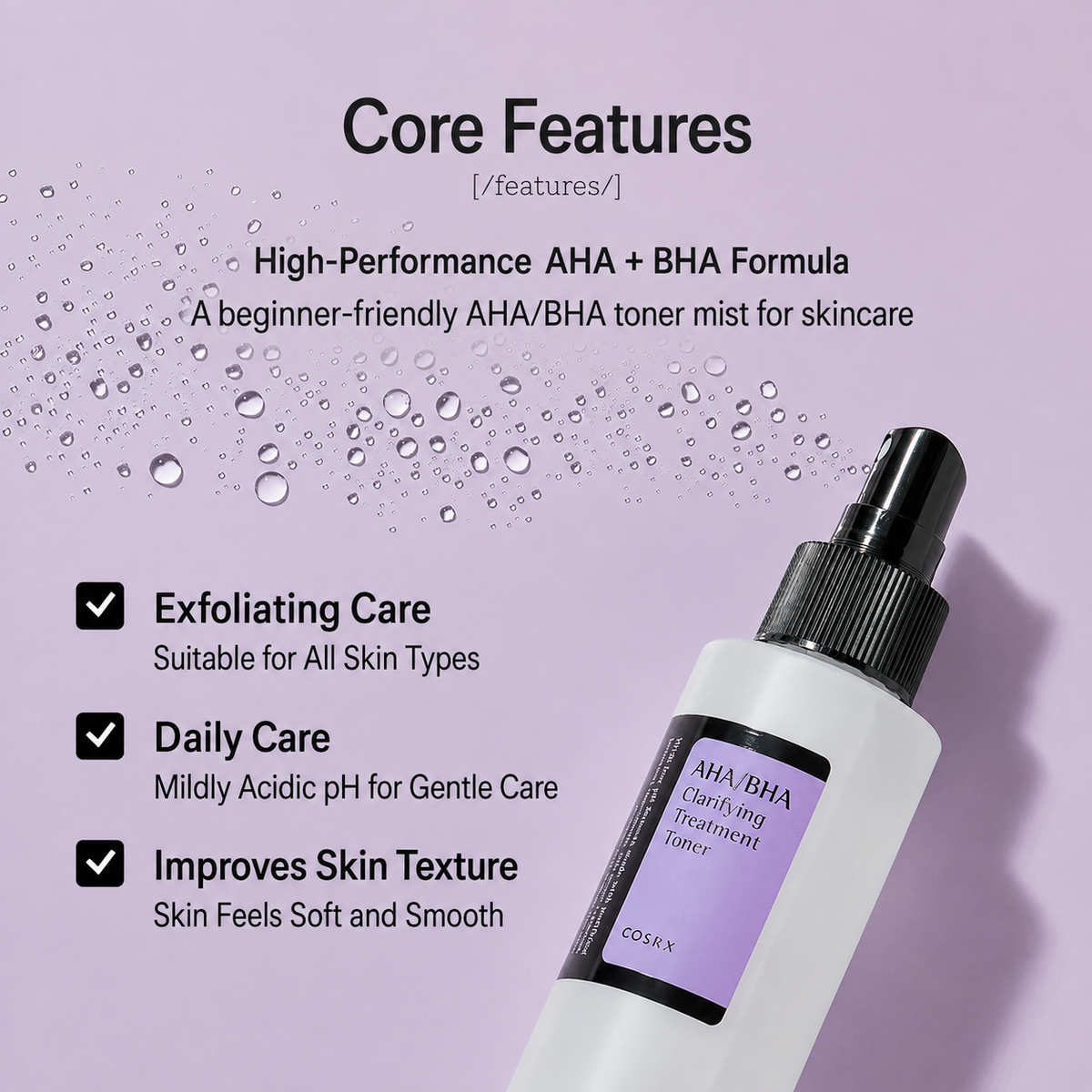 COSRX AHA/BHA Treatment Toner for Whiteheads & Clogged Pores, 100ML