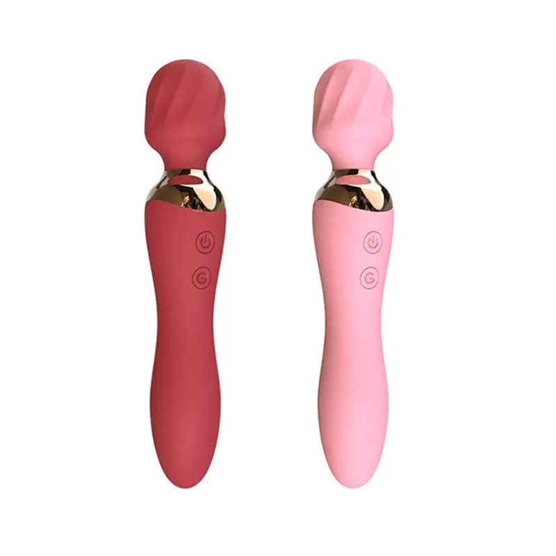 Dual-Ended 10-Mode Quiet Waterproof Vibrating Massager – Soft Rounded Head, Two-Button Control & Ergonomic Handle