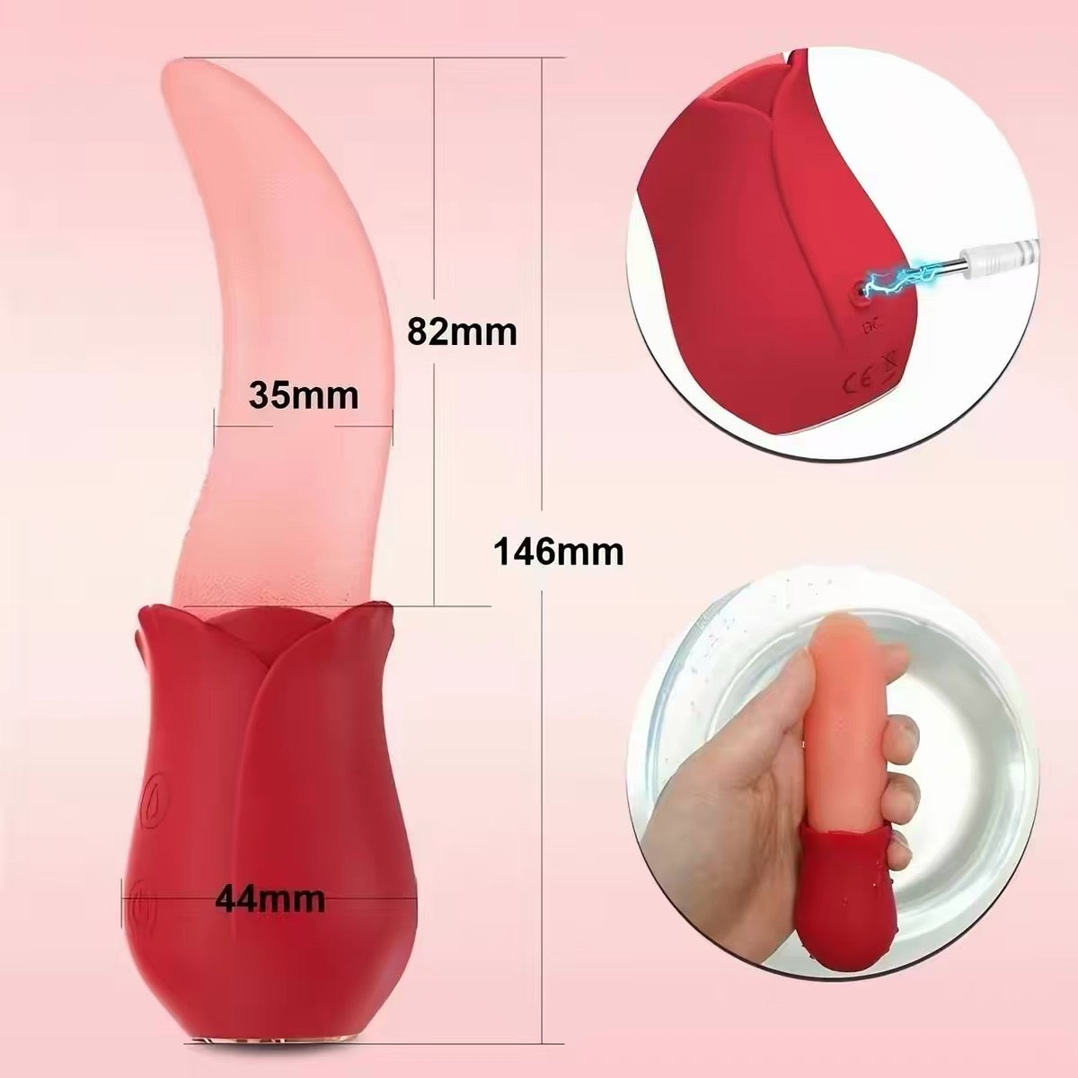 Rechargeable Tongue-Shaped Vibrator – Curved Personal Pleasure Massager