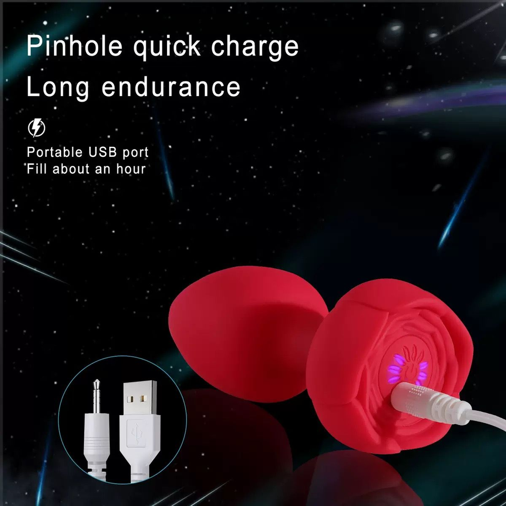 RoseGlow Wireless Vibrating Anal Plug – Remote Control & USB Rechargeable
