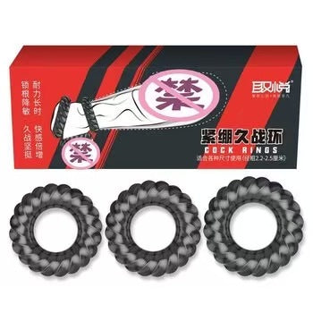 3-Size Stretchy Men’s Intimate Ring Set