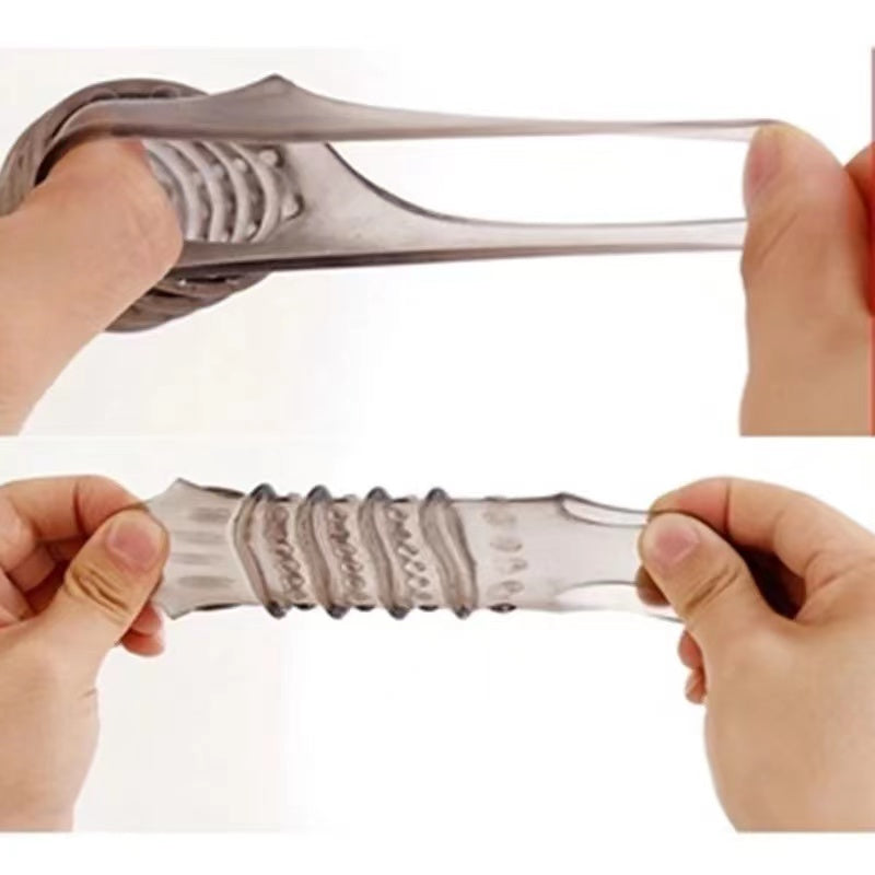 Wolf Fang Textured Vibrating Extension Sleeve – Extra-Length Dual-Stimulation Design