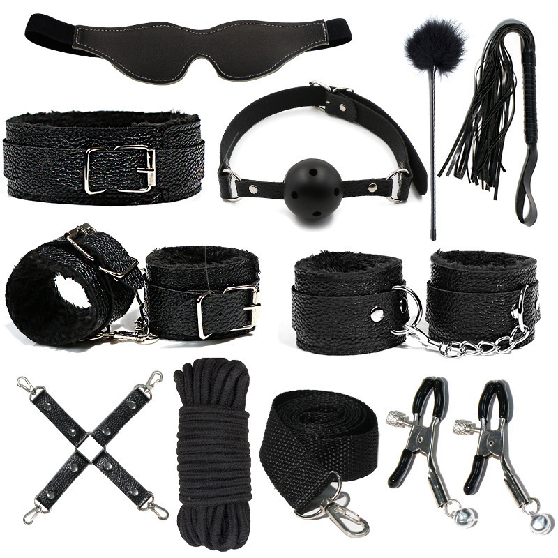 10-Piece Adult Roleplay Restraint Set | Soft-Lined, Adjustable Design in Black or Pink