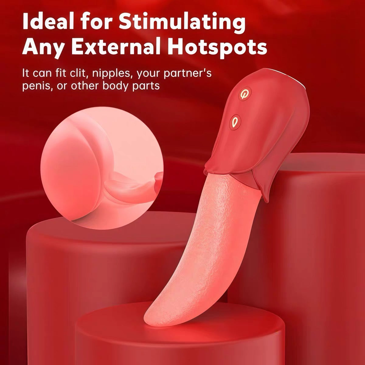 Rechargeable Tongue-Shaped Vibrator – Curved Personal Pleasure Massager