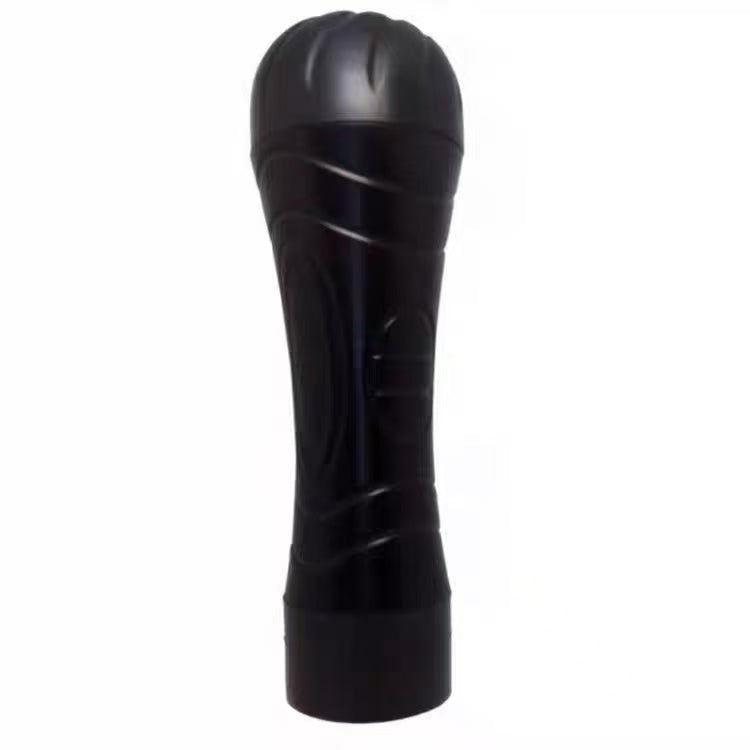 Black Manual Male Masturbator – Textured Handheld Pleasure Sleeve