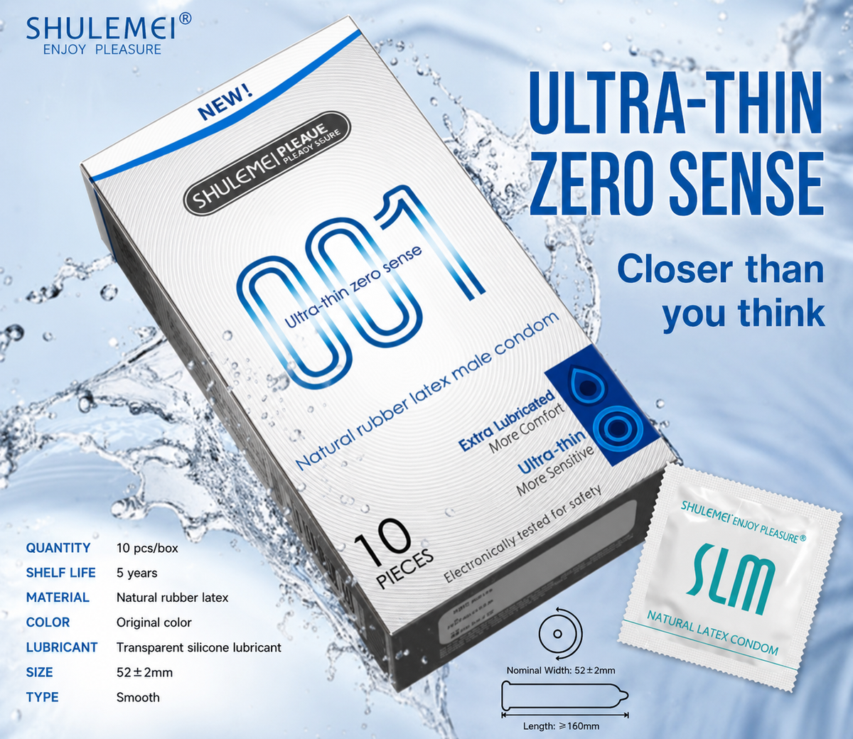 Box of 10 Hyaluronic Acid Condoms